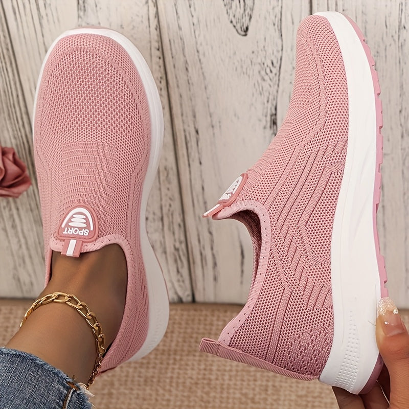 Casual Slip On Sneakers With Mesh Upper Lightweight