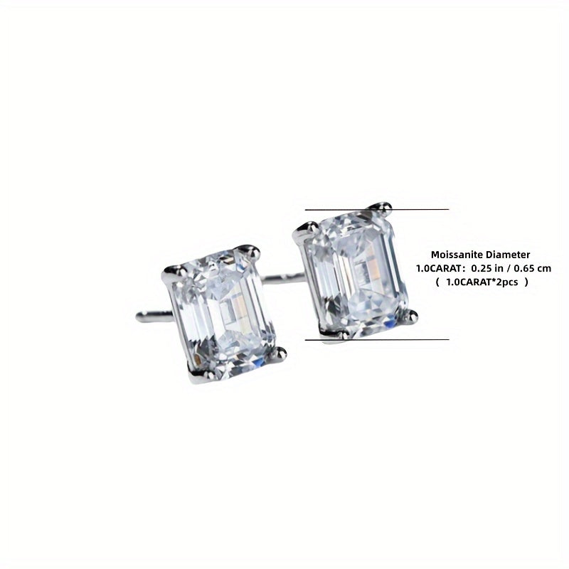 YIZOO 925 Silver Sparkling Moissanite Earrings Gift