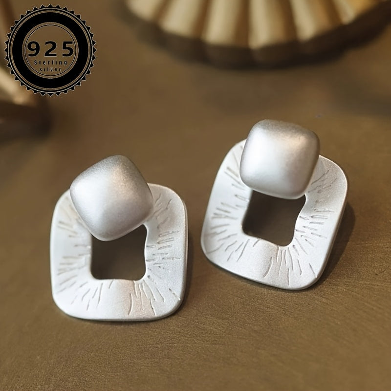 HUATAIRY Geometric Square Earrings 925 Sterling Silver