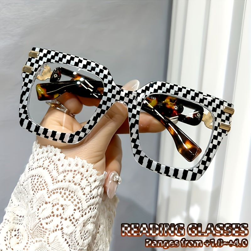 Vintage Large-Frame Reading Glasses With Anti-Blue Light Lens