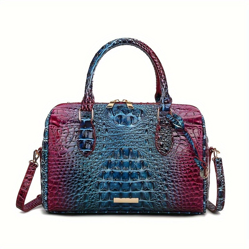 WOLFDIARY Crocodile Pattern Bag With Shoulder Strap