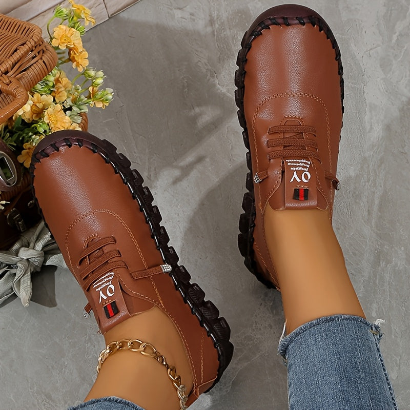 CEDUOOUO All Season Casual Sneakers For Women Round Toe PU