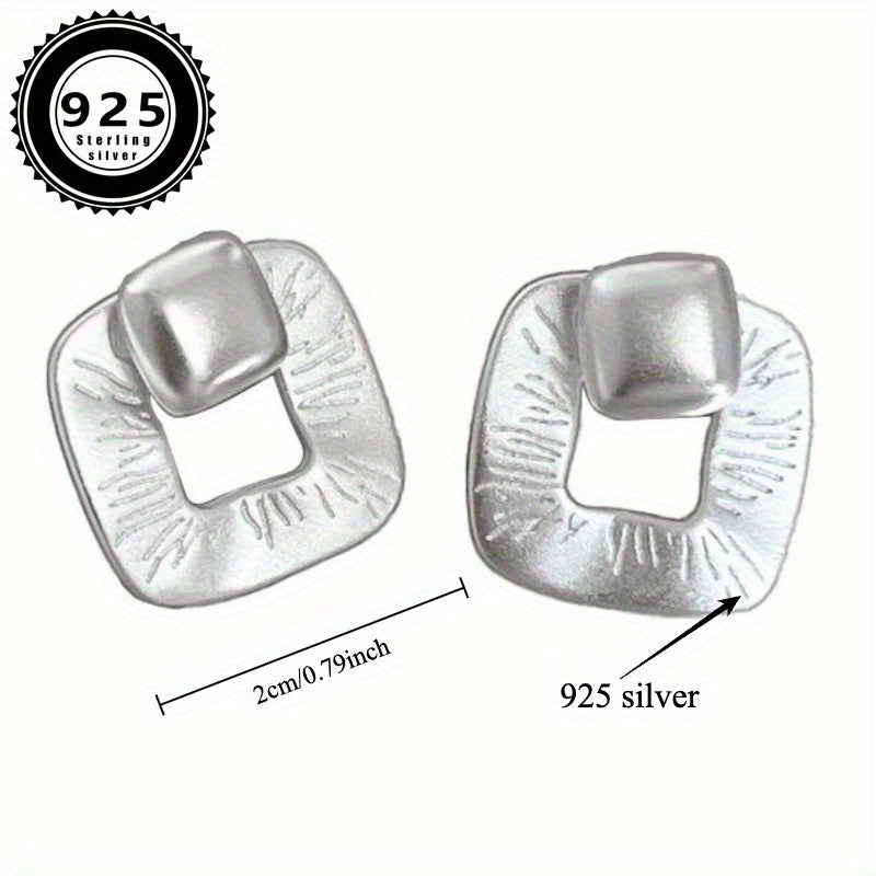 HUATAIRY Geometric Square Earrings 925 Sterling Silver