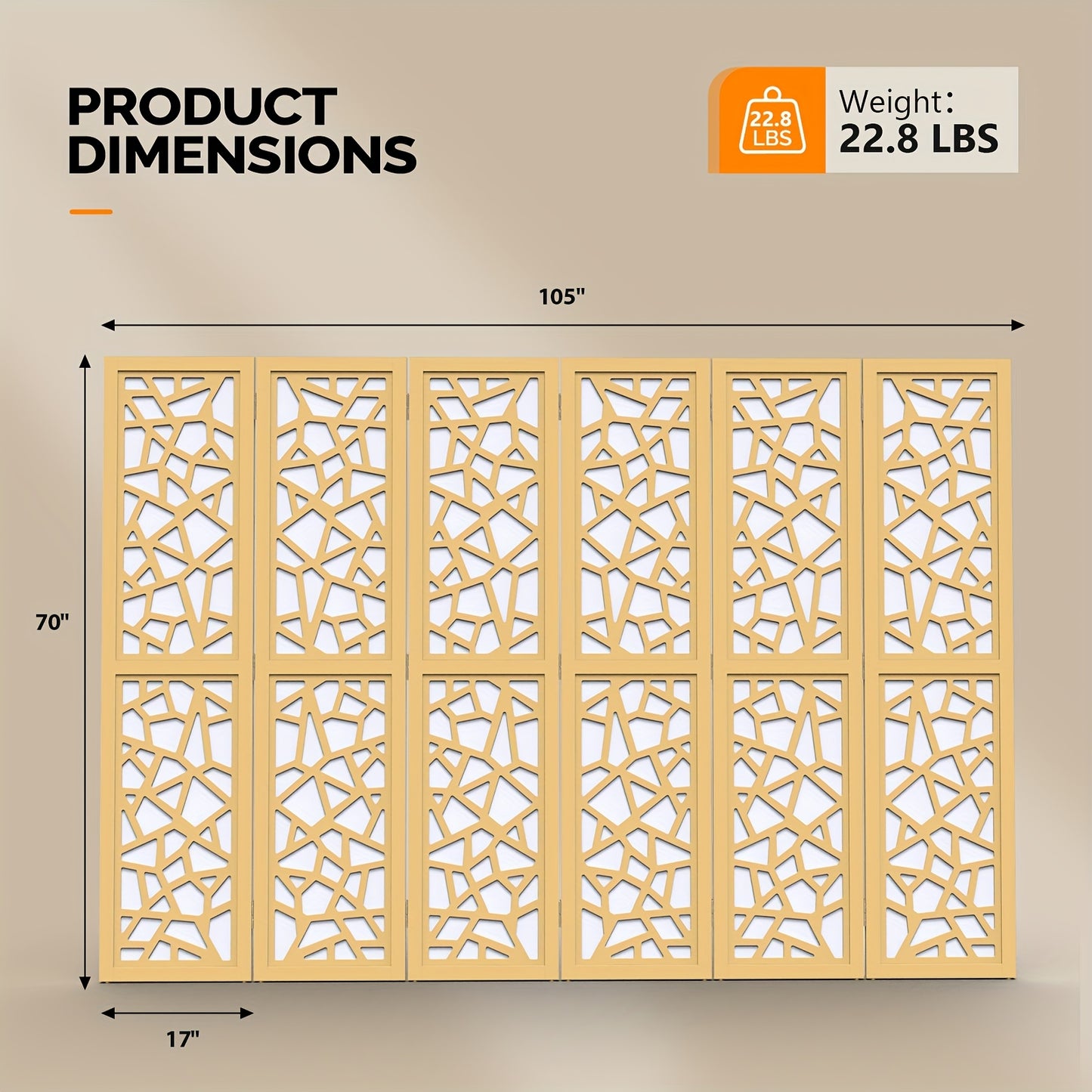 Bonnlo Modern Wooden Room Divider Geometric Pattern