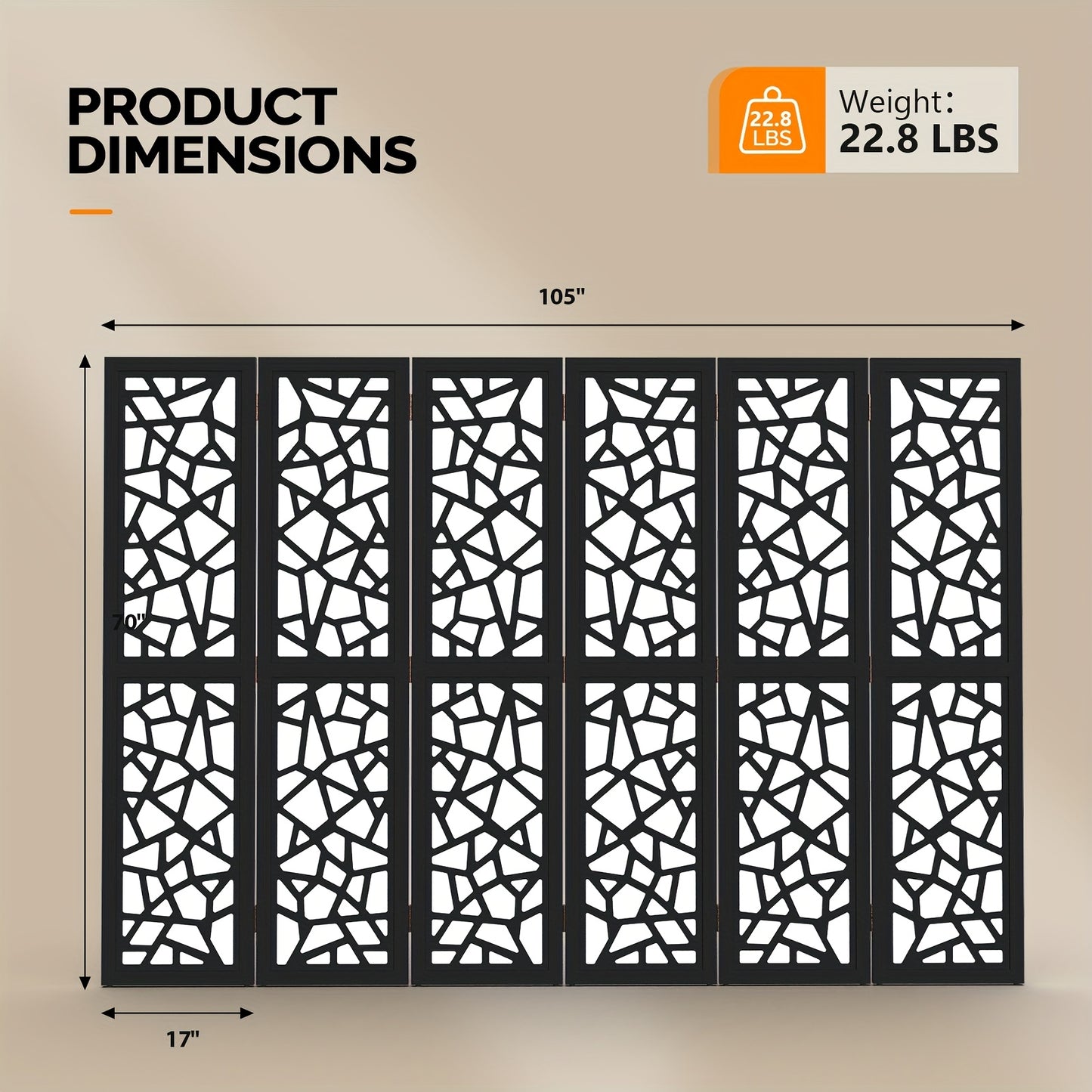 Bonnlo Modern Wooden Room Divider Geometric Pattern