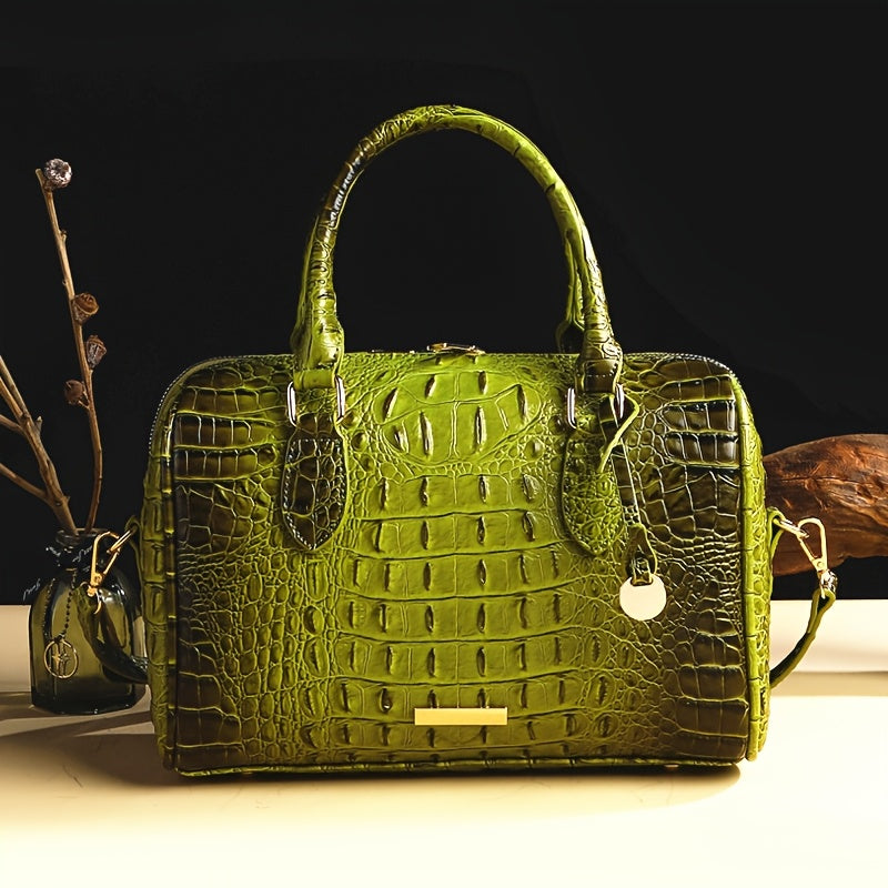 WOLFDIARY Crocodile Pattern Bag With Shoulder Strap