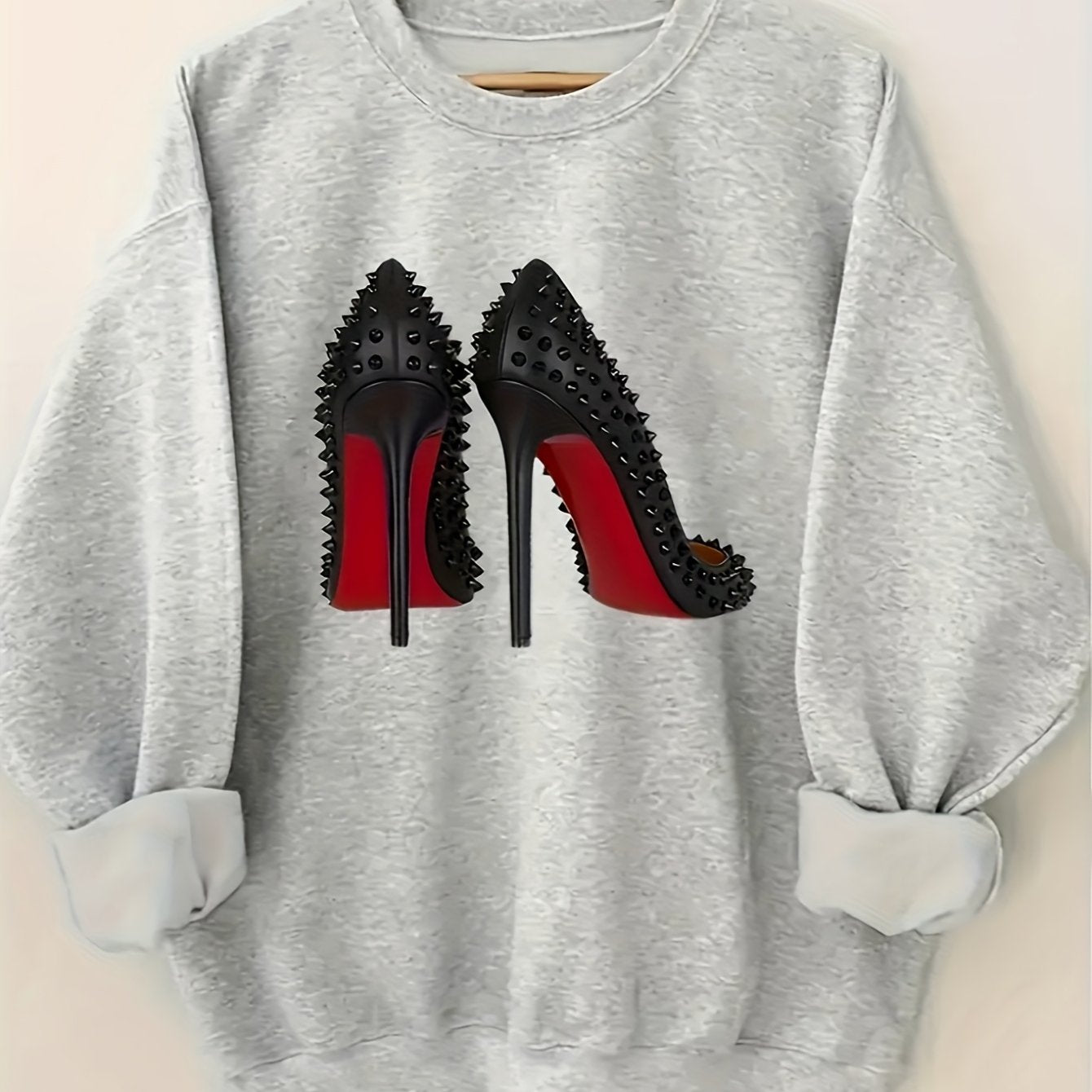 Womens Casual Sweater Loose Fit Pullover Crew Neck