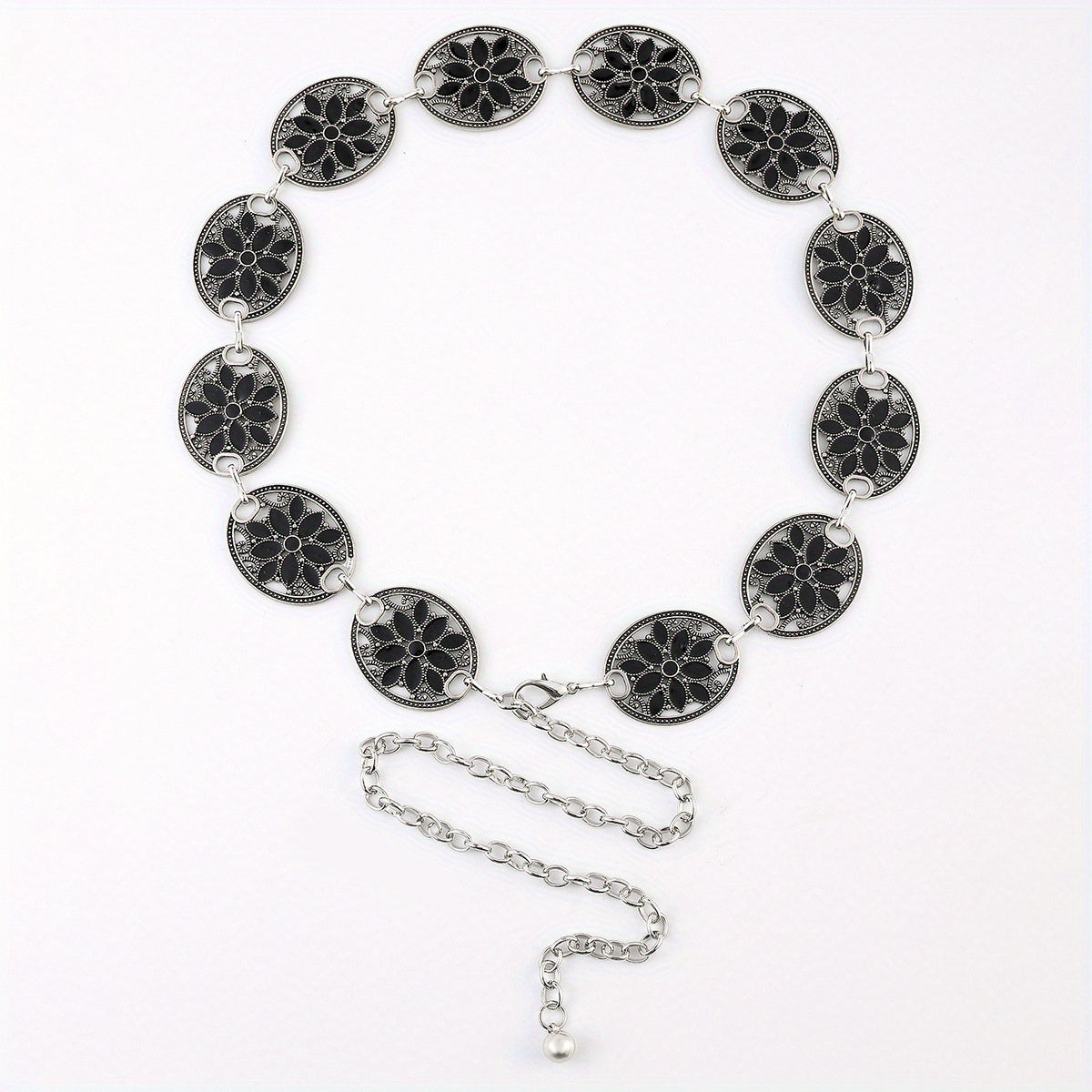Bohemian Waist Chain Belt Hollow Black Elastic Jewelry