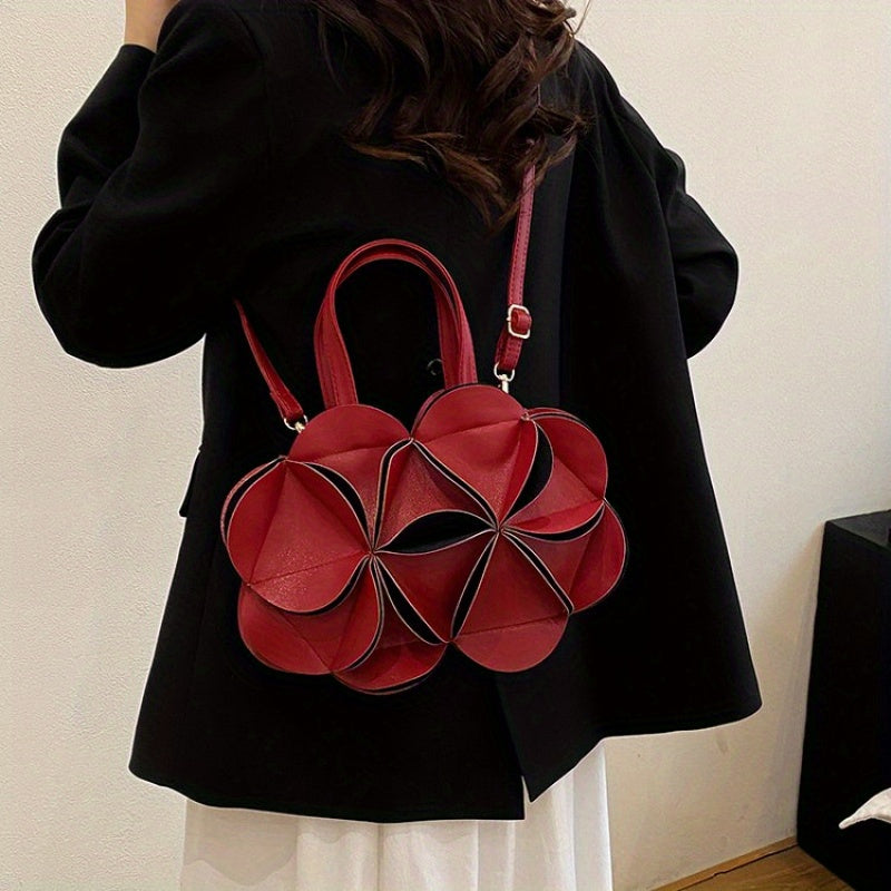 NEULRY Elegant Floral Tote Bag Evening PU Crossbody Buckle