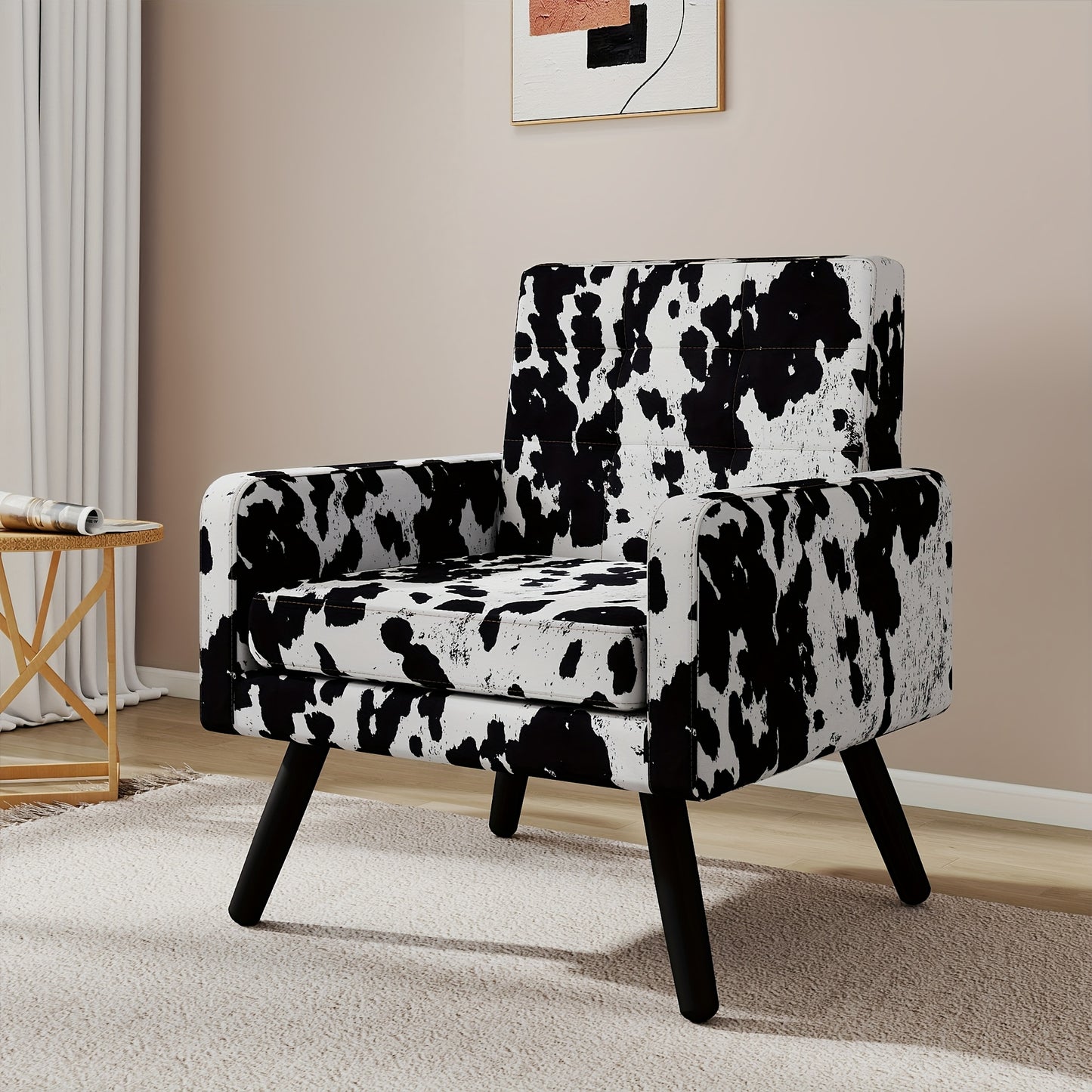 KROFEM Accent Chair Mid-Century Modern With Ergonomic Backrest