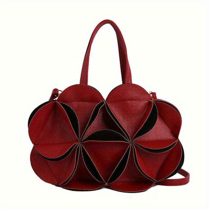 NEULRY Elegant Floral Tote Bag Evening PU Crossbody Buckle