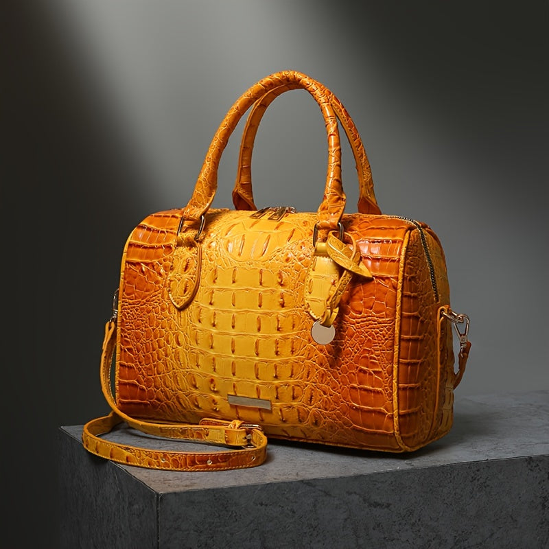 WOLFDIARY Crocodile Pattern Bag With Shoulder Strap