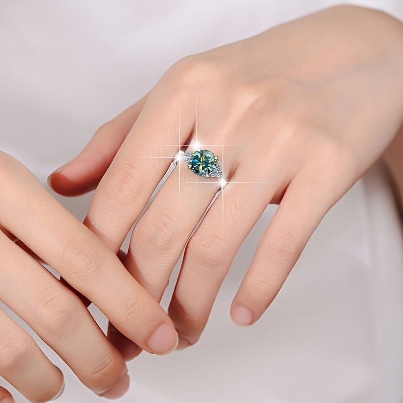 LYEE CYEE S925 Silver Ring With Moissanite Gemstone