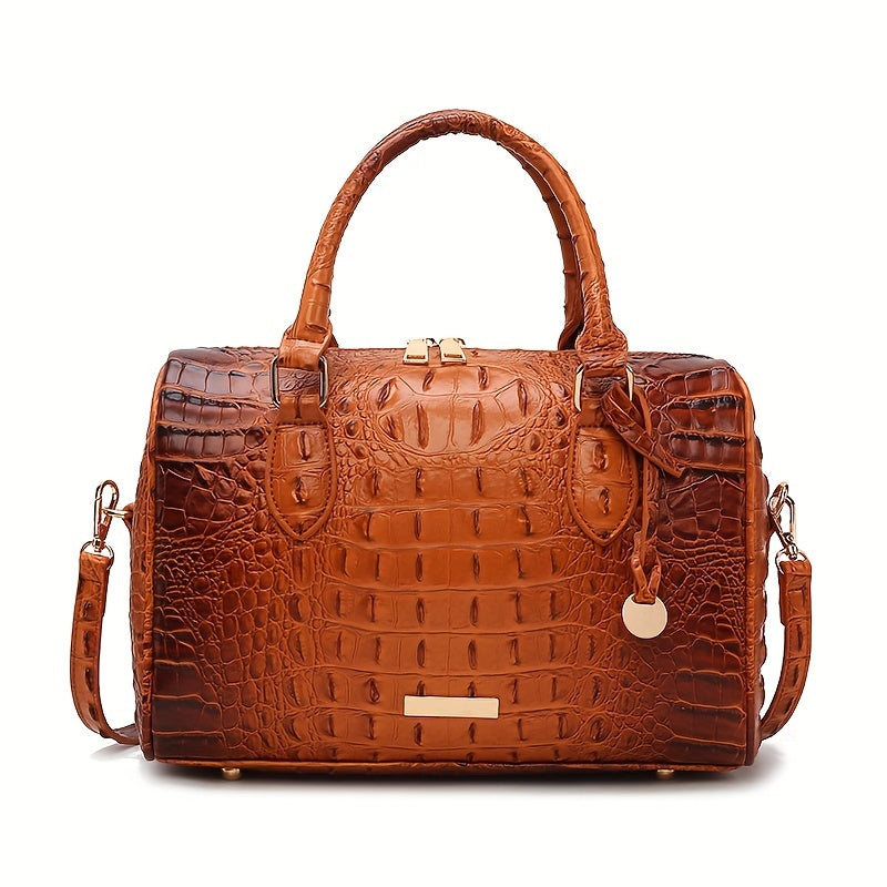 WOLFDIARY Crocodile Pattern Bag With Shoulder Strap