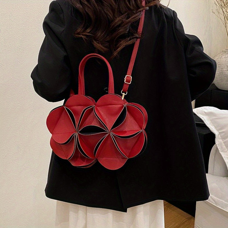 NEULRY Elegant Floral Tote Bag Evening PU Crossbody Buckle