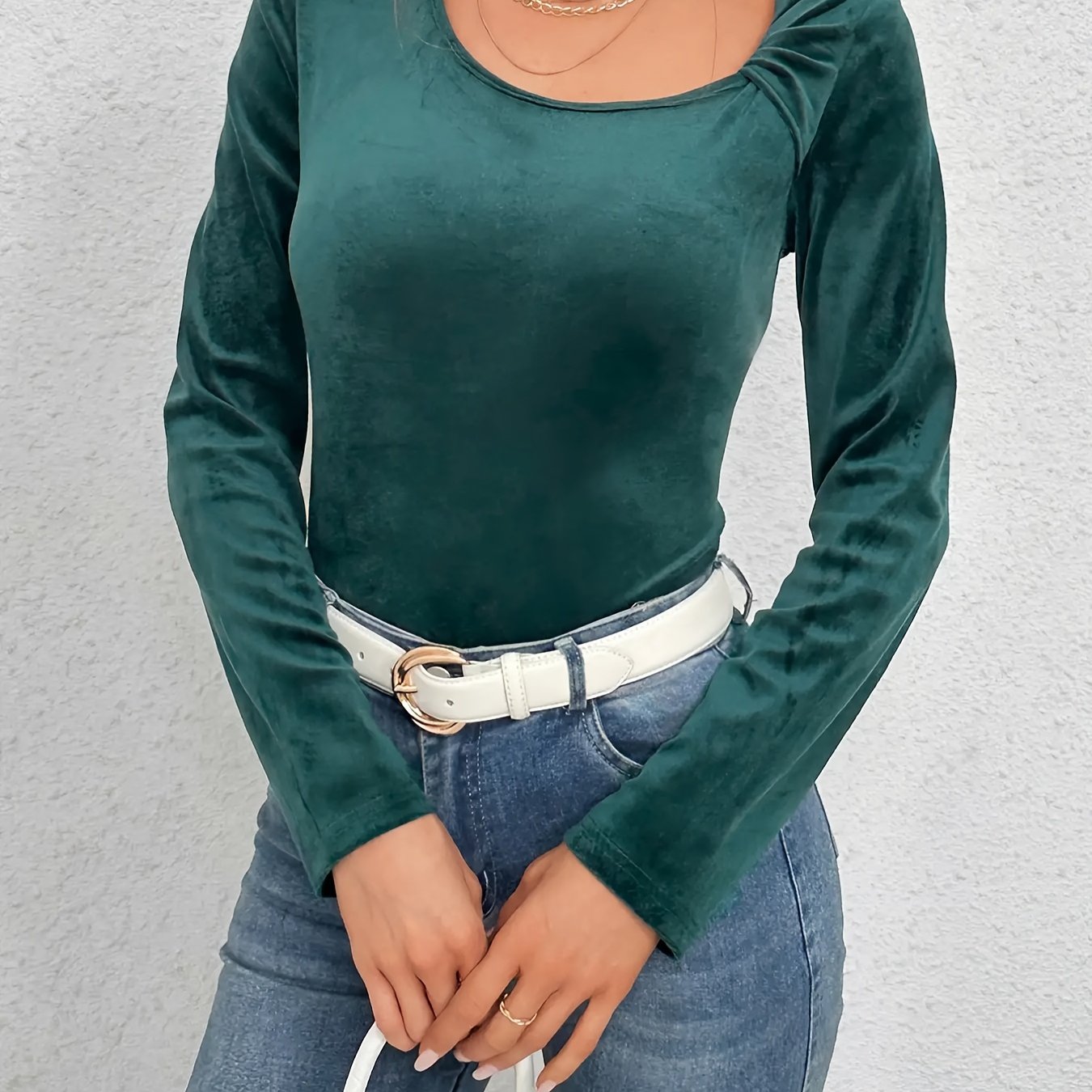 UUE Women Elegant Asymmetric Twist Knot T Shirt Top