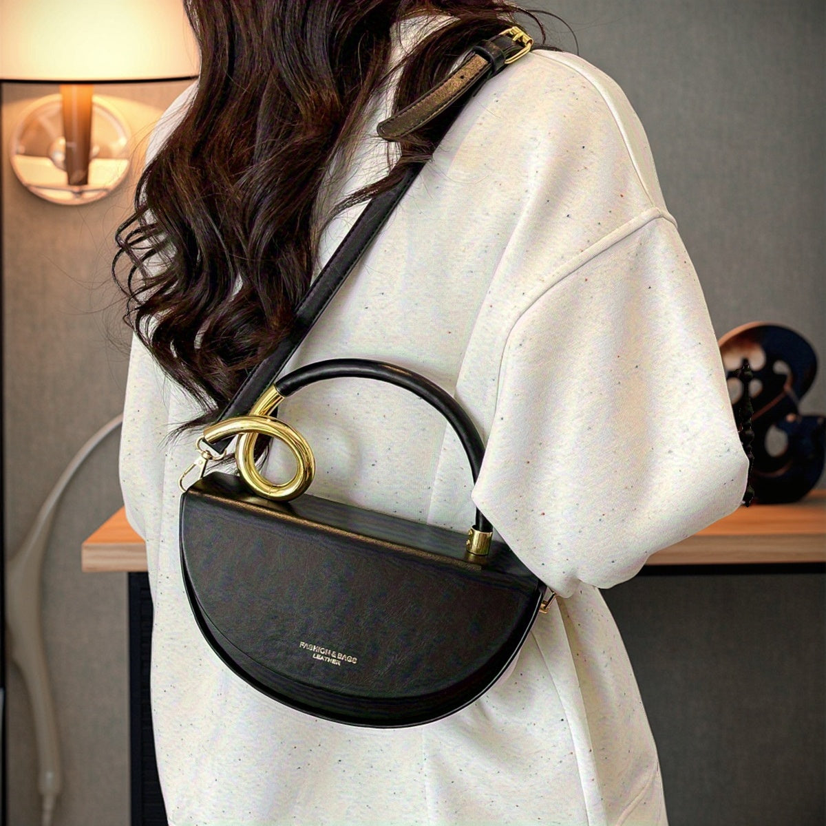 Minimalist Genuine Leather Crossbody Bag For Women High End