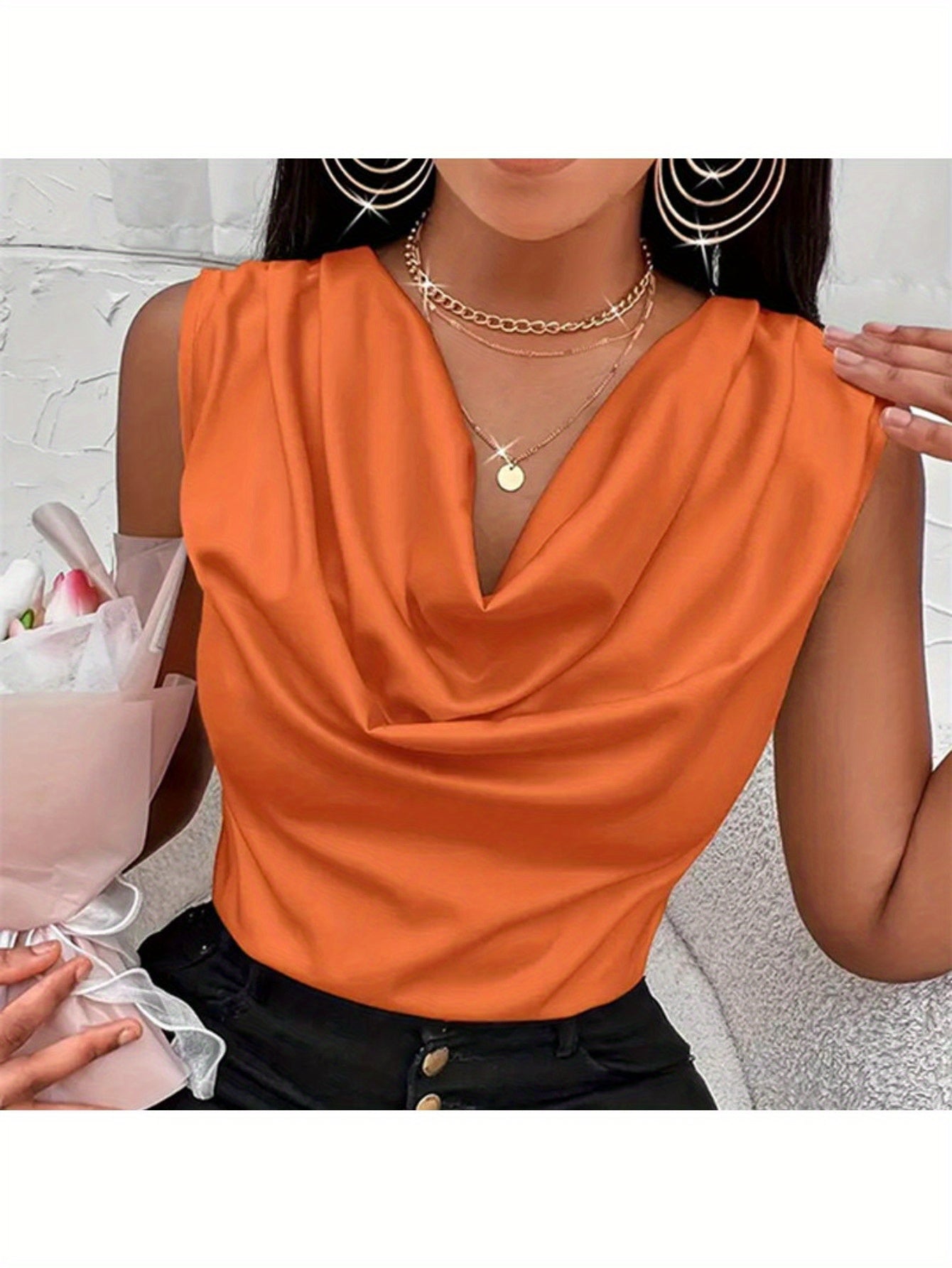Satin Sleeveless Top For Women Perfect Spring And Summer