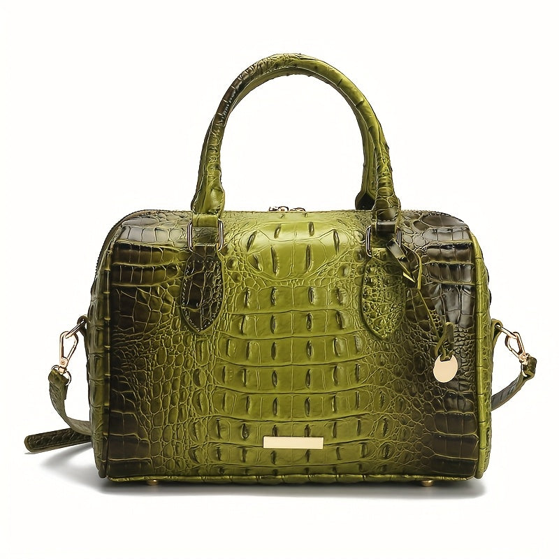 WOLFDIARY Crocodile Pattern Bag With Shoulder Strap