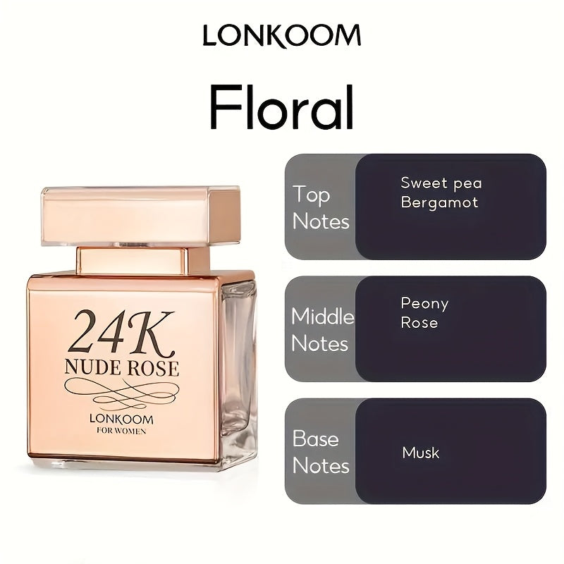 LONKOOM Exquisite Eau De Parfum For Women Floral Scent