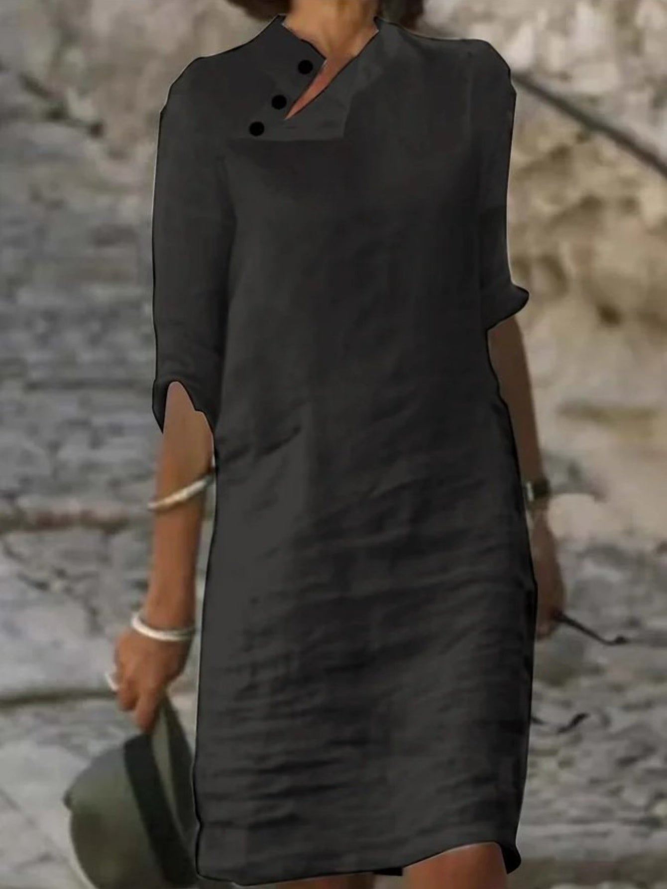 Linen A Line Summer Dress For Beach And Casual Wear