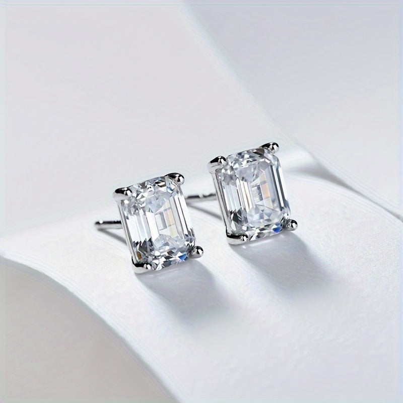 YIZOO 925 Silver Sparkling Moissanite Earrings Gift