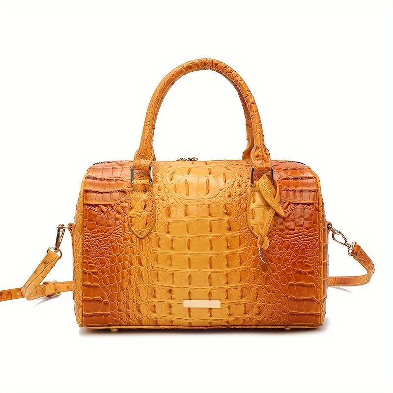 WOLFDIARY Crocodile Pattern Bag With Shoulder Strap