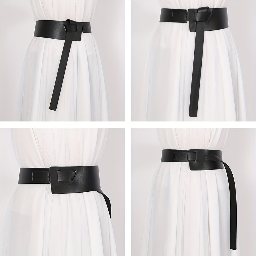 Genuine Leather Wide Waist Belt For Women Dresses And Coats