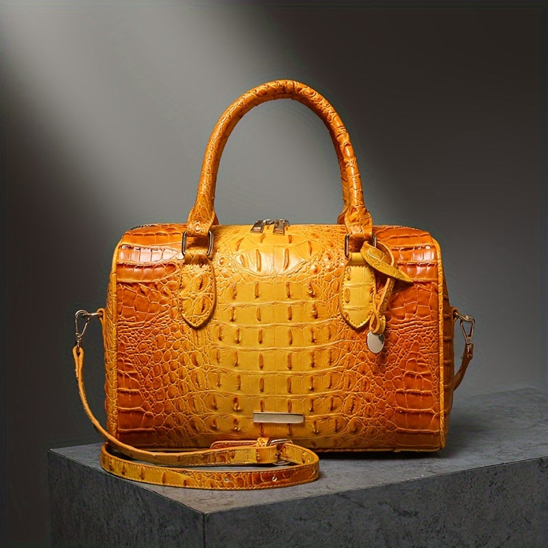 WOLFDIARY Crocodile Pattern Bag With Shoulder Strap