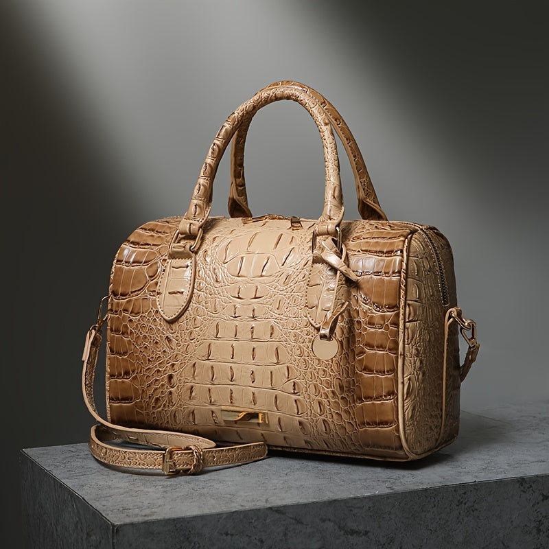 WOLFDIARY Crocodile Pattern Bag With Shoulder Strap