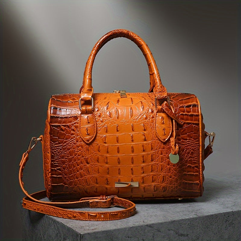 WOLFDIARY Crocodile Pattern Bag With Shoulder Strap