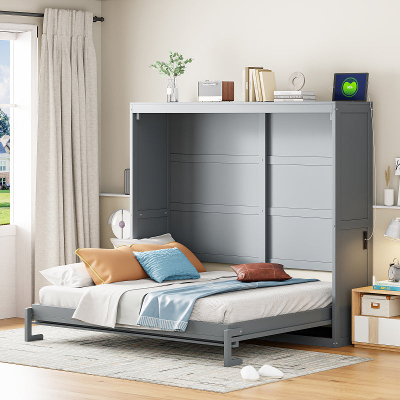 EANE Murphy Bed With Cabinet Doors Space Saving Wall Bed
