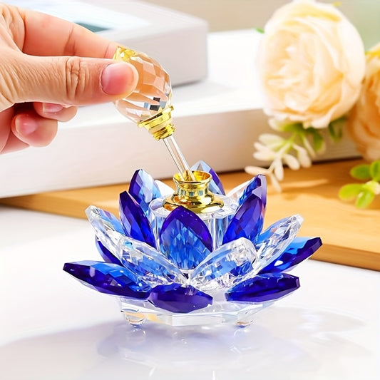 Lotus Shaped Glass Perfume Bottle Crystal Ornament Luxe