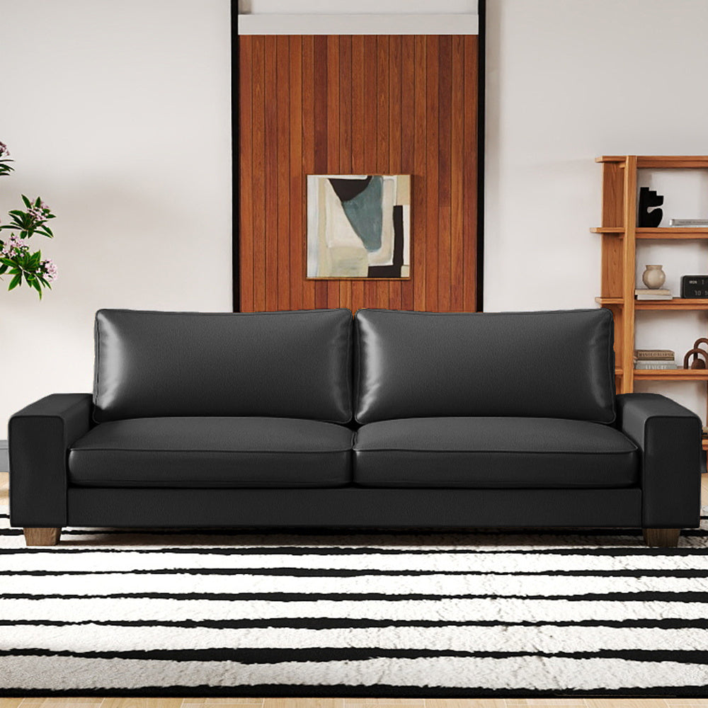 Liomindar Luxuriously-Designed Modern Faux Leather Sofa Loveseat Sleeper Couch Easy-Clean