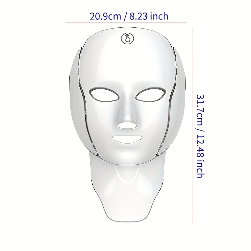 USB Rechargeable LED Facial Mask Device For Skin Care And Neck Wellness With USB Charging