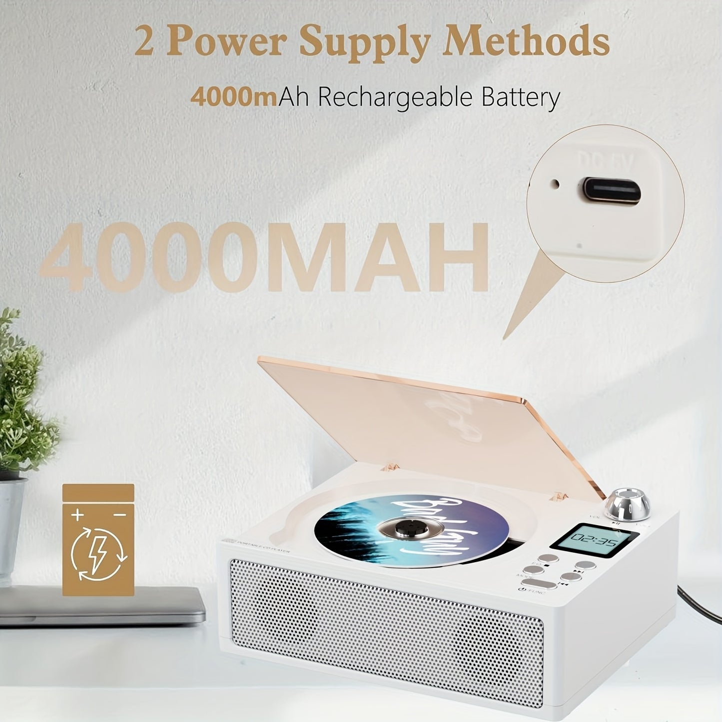 M-AMAZUP CD Player With Bluetooth USB FM Radio