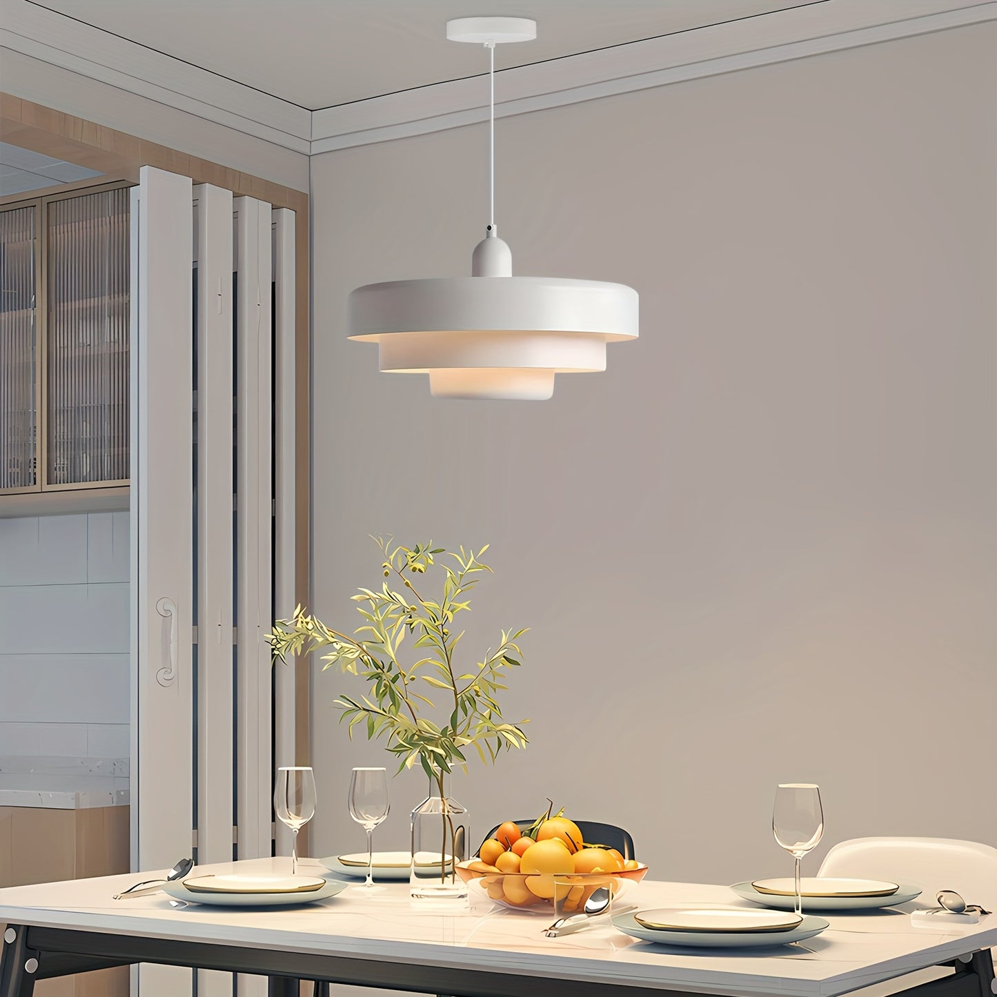 Mid Century Modern Pendant Light For Kitchen Island Metal Shade