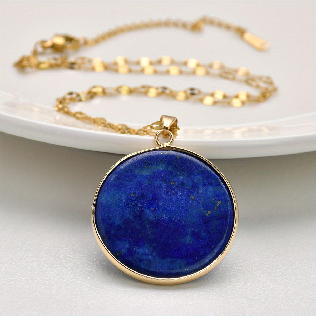 Bohemian Vintage Lapis Lazuli Water Drop Pendant Necklace