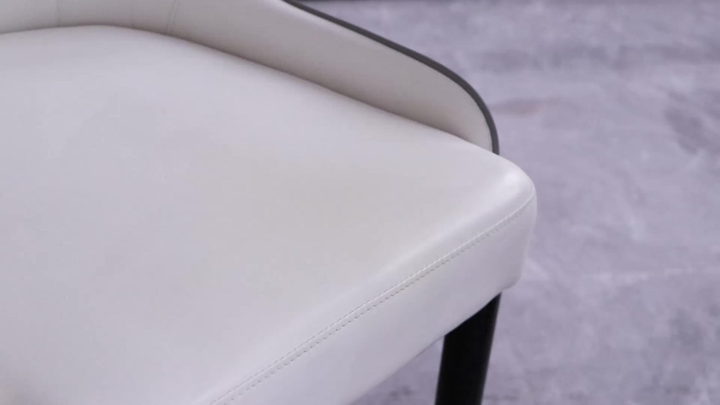 Upholstered Faux Leather Dining Chairs Set of 2 with Golden Metal Frame and Backrest for Living Room and Dining Room