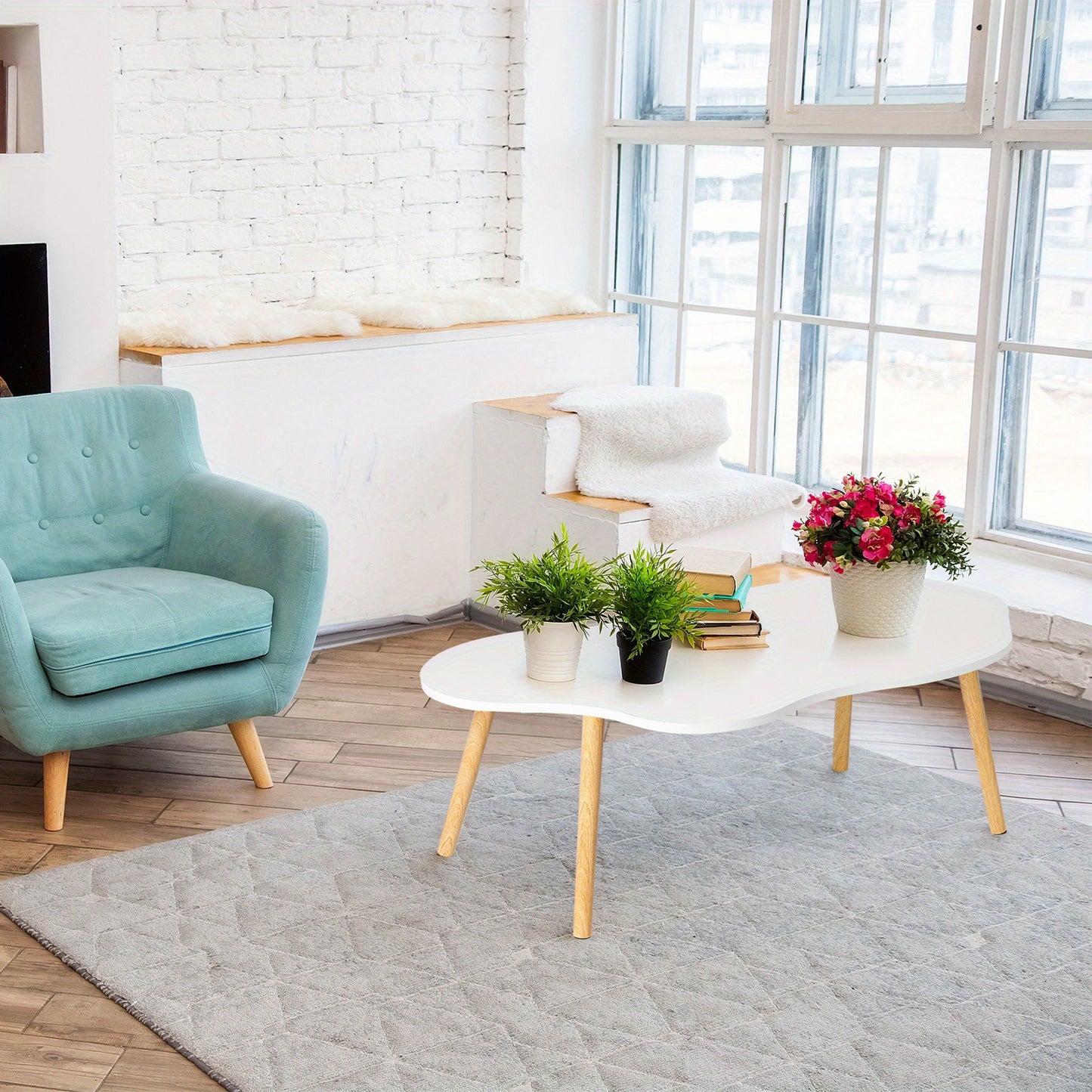 ASKR AND SOL DESIGNWORKS Ultra-Mid-Century Modern Cloud-Formed Pedestal Coffee Table