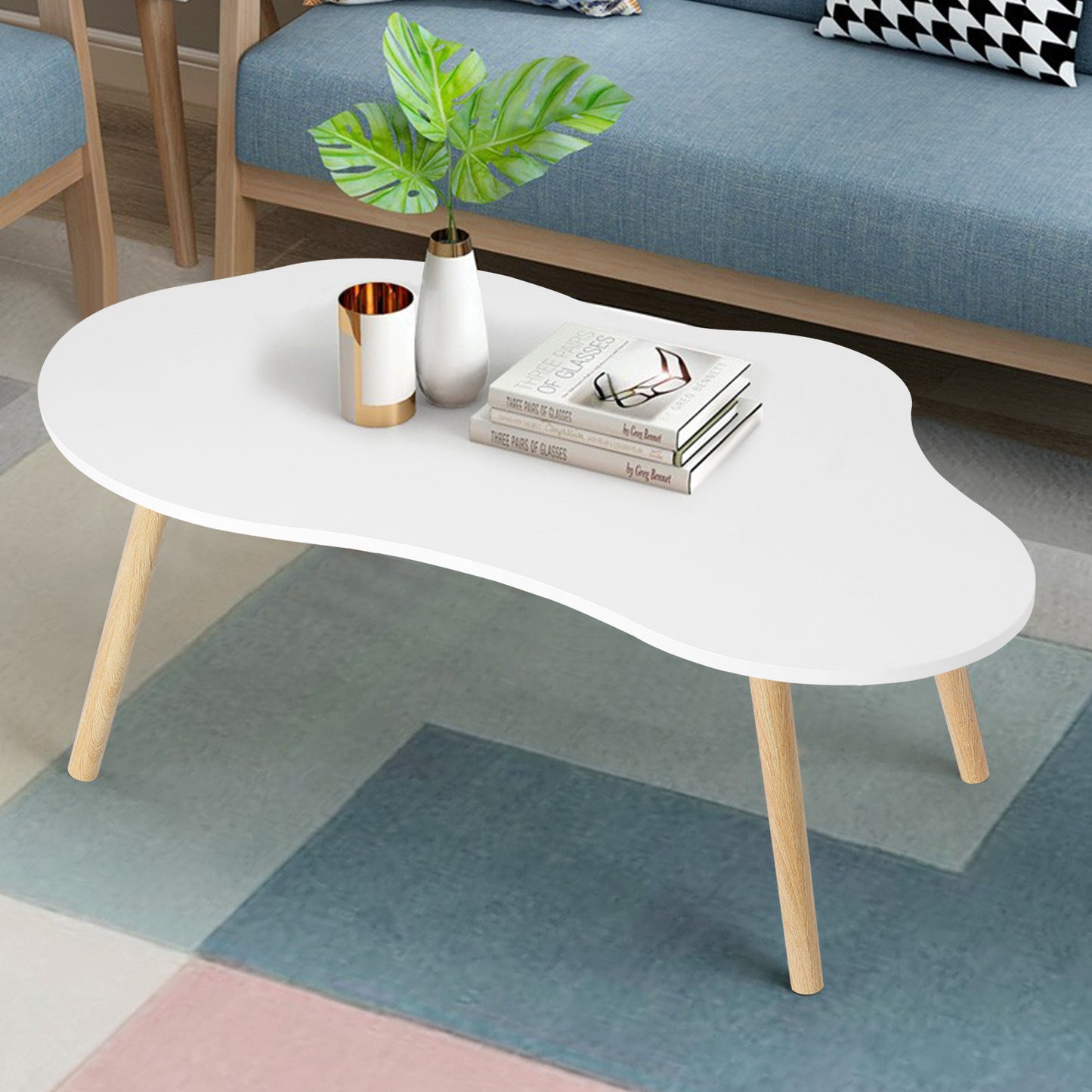 ASKR AND SOL DESIGNWORKS Ultra-Mid-Century Modern Cloud-Formed Pedestal Coffee Table