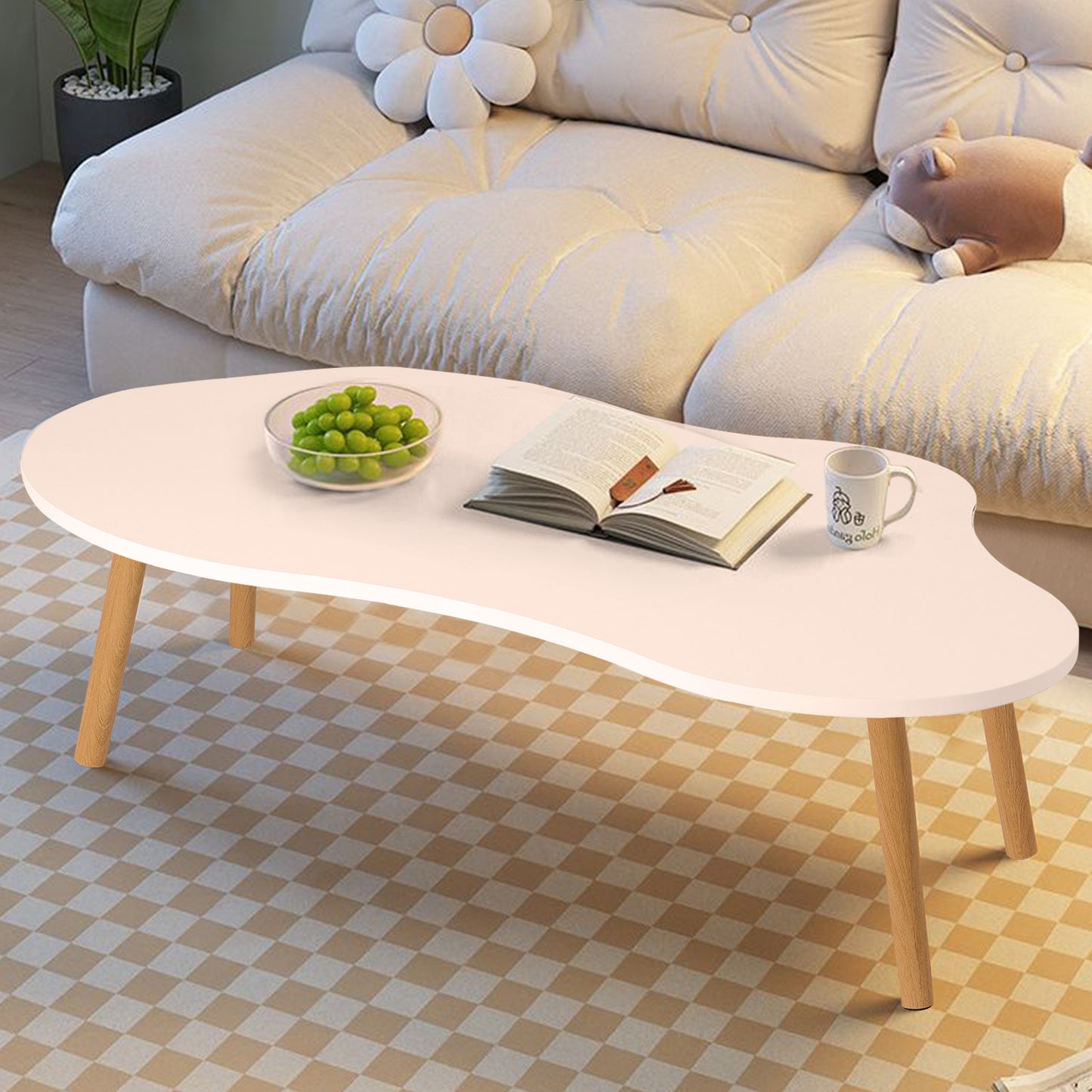 ASKR AND SOL DESIGNWORKS Ultra-Mid-Century Modern Cloud-Formed Pedestal Coffee Table