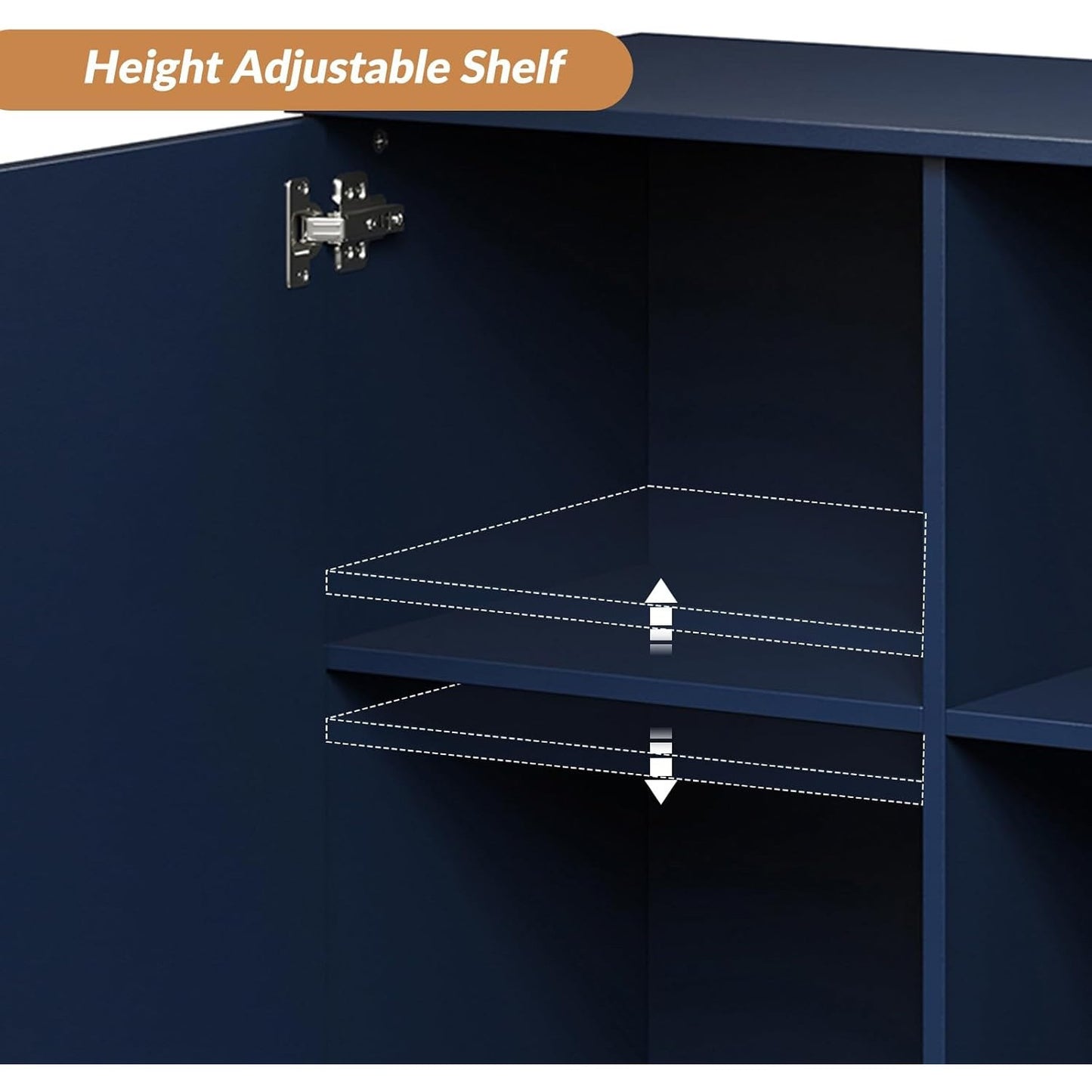 HULALA HOME Sideboard Buffet Cabinet With Adjustable Shelves