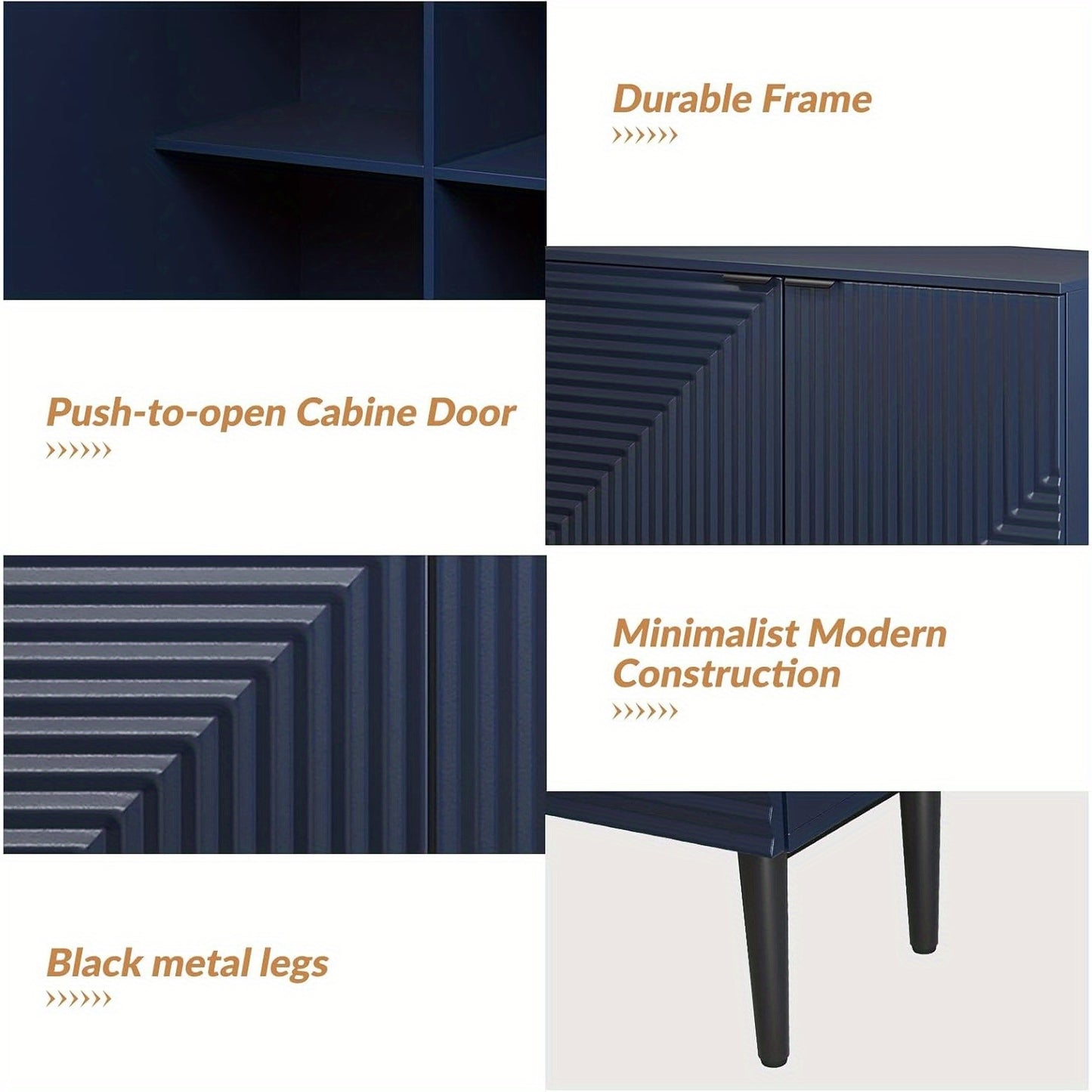 HULALA HOME Sideboard Buffet Cabinet With Adjustable Shelves