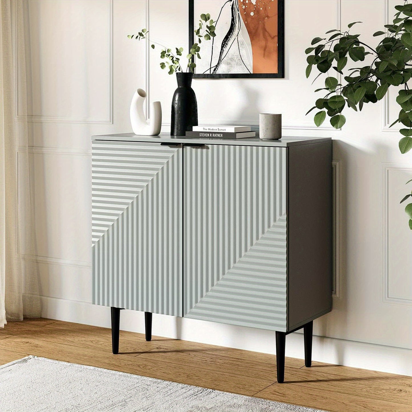 HULALA HOME Sideboard Buffet Cabinet With Adjustable Shelves