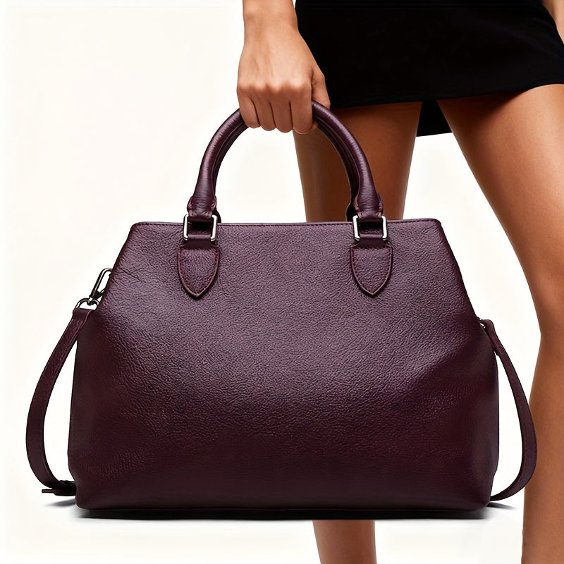 Genuine Leather Satchel Handbag For Women With Top Handle