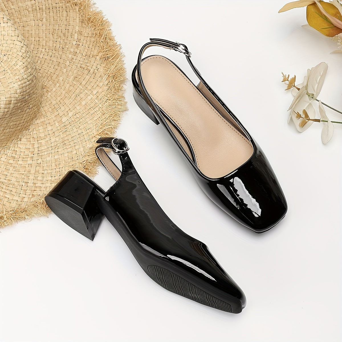 Ladies Breathable Spring Summer Thick Heel Block Shoe