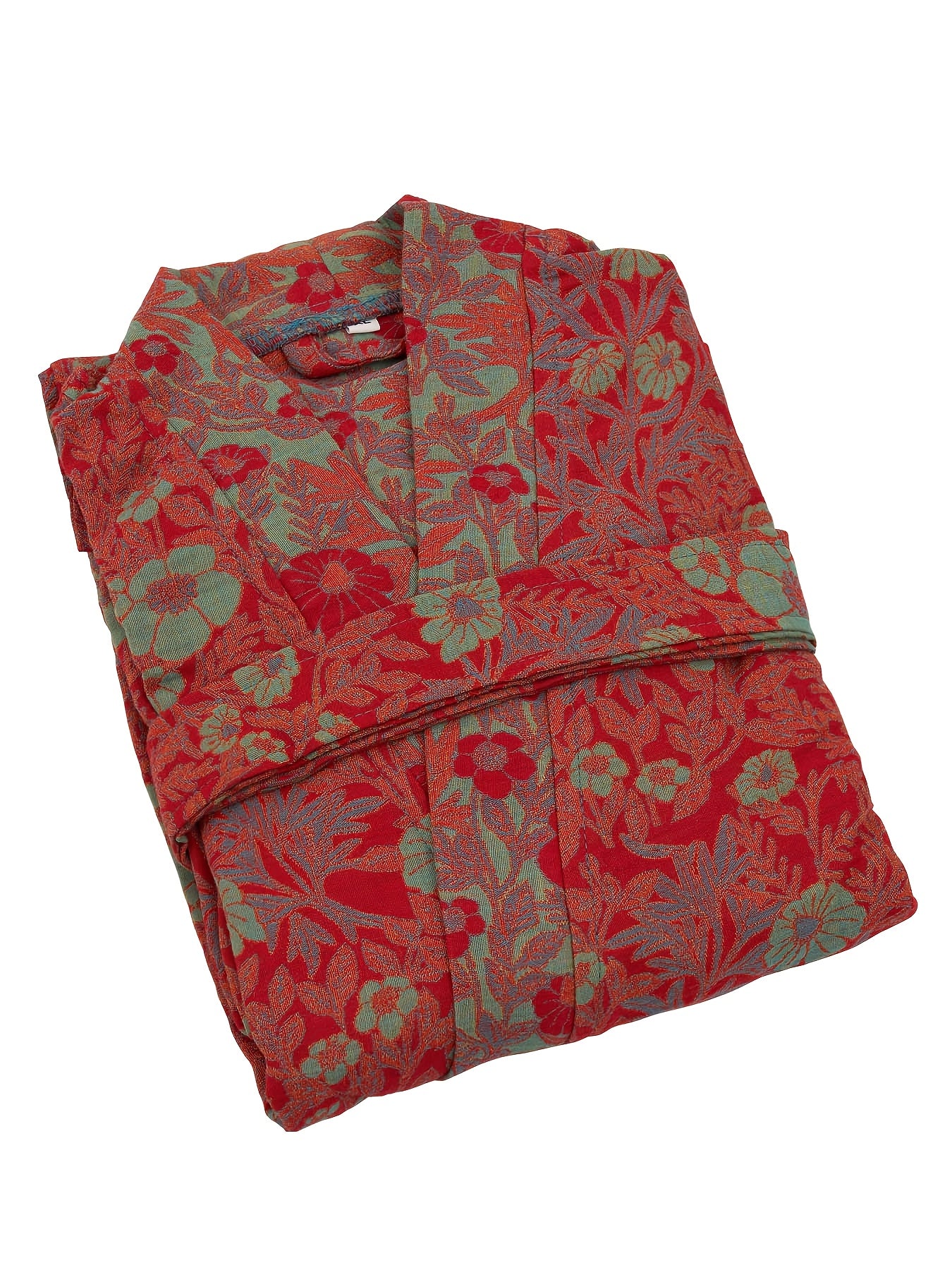 Mach Double Gauze Bathrobe With Pockets Lightweight Bohemian Floral Kimono