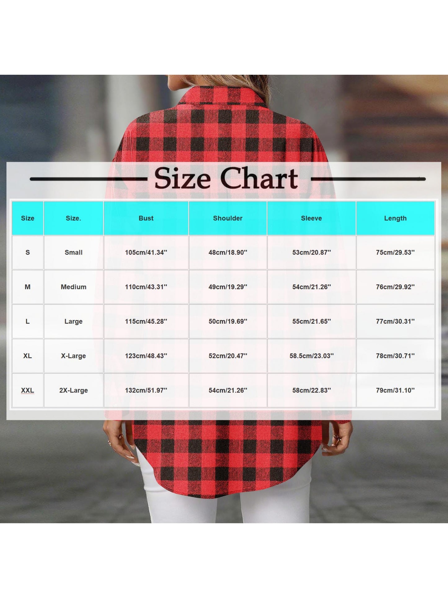 XECVKR Buffalo Plaid Flannel Shirt For Women Long Sleeve