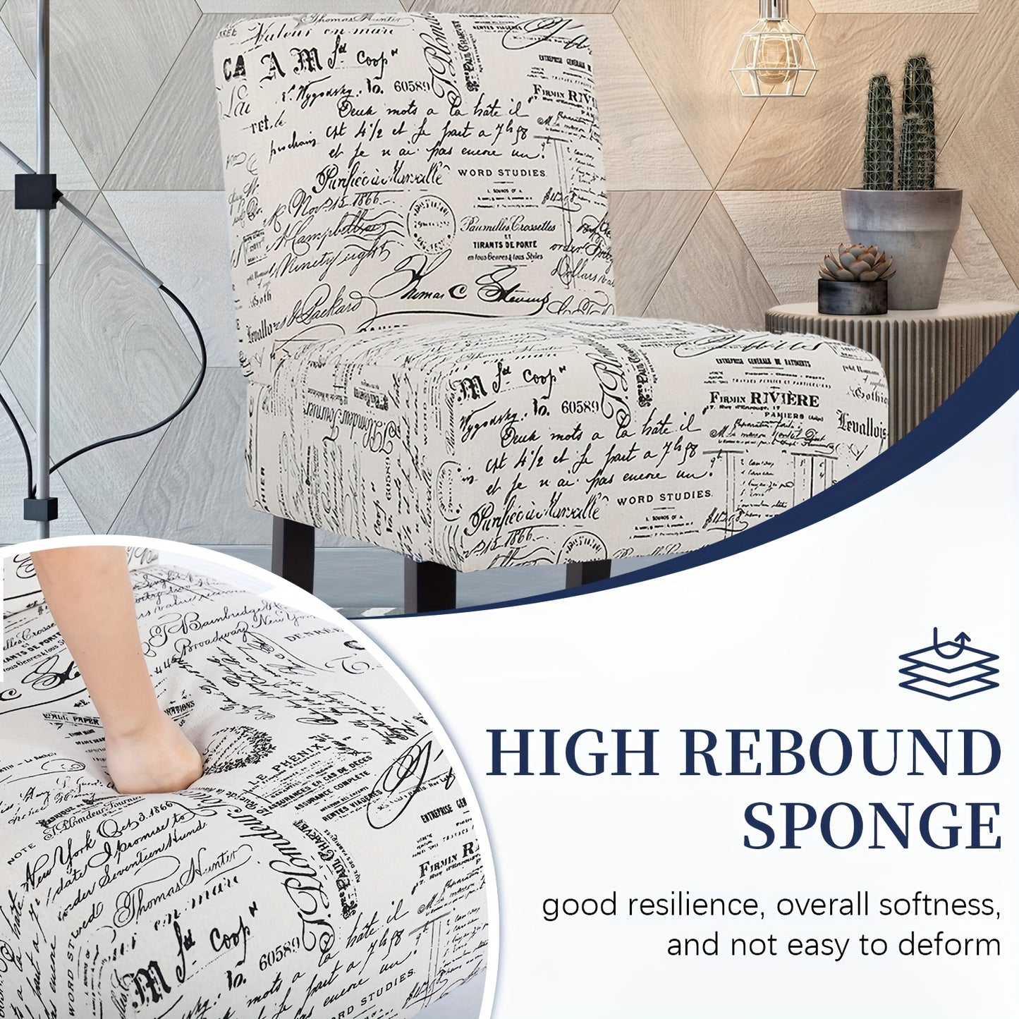 DOPINMIN Modern Fabric Leisure Loveseat Sofa Armless Living Room Chairs Upholstery Furniture